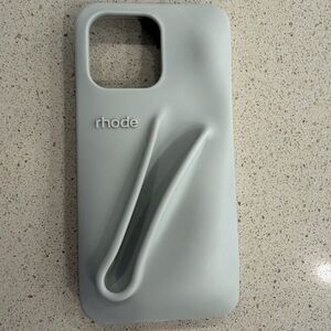 RHODE Light Gray Silicone Phone Case with Integrated Grip iPhone 15 pro max